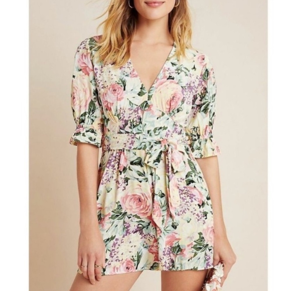 Faithfull the Brand Ana Playsuit Romper floral roses cottage core